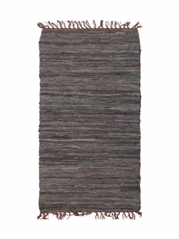 ΠΕΡΣΙΚΑ Χαλί Δερμάτινο με Κρόσσια 'Leather Rugs Solid' 130227/02C Coffee 70x130cm PRS03058A